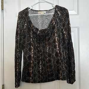 Michael Kors snakeskin size medium women’s long sleeve top, extremely soft